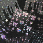 15pcs/pack Kawaii Shell Light Bow Pendant Stickers