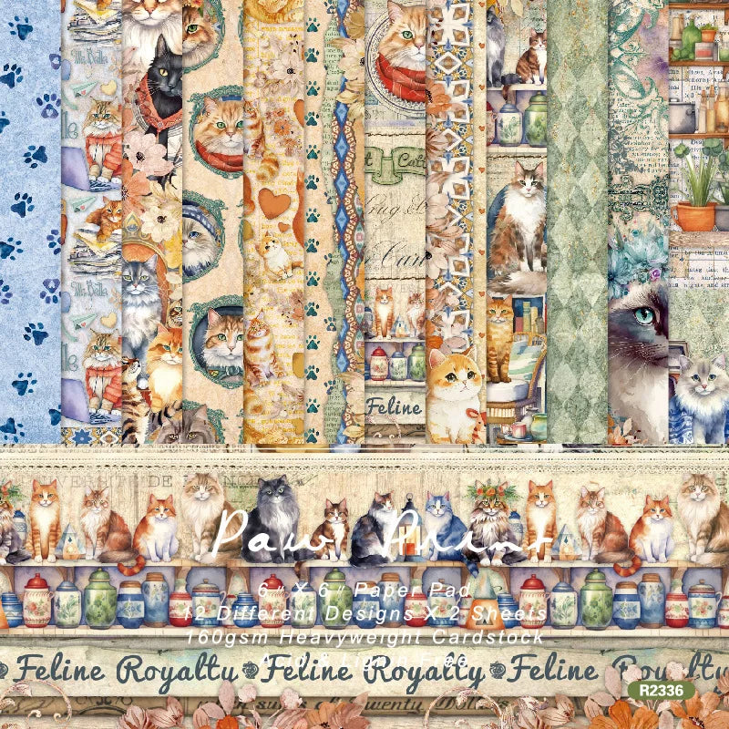 24 Sheets Colorful Style Floral Scrapbook Background Paper