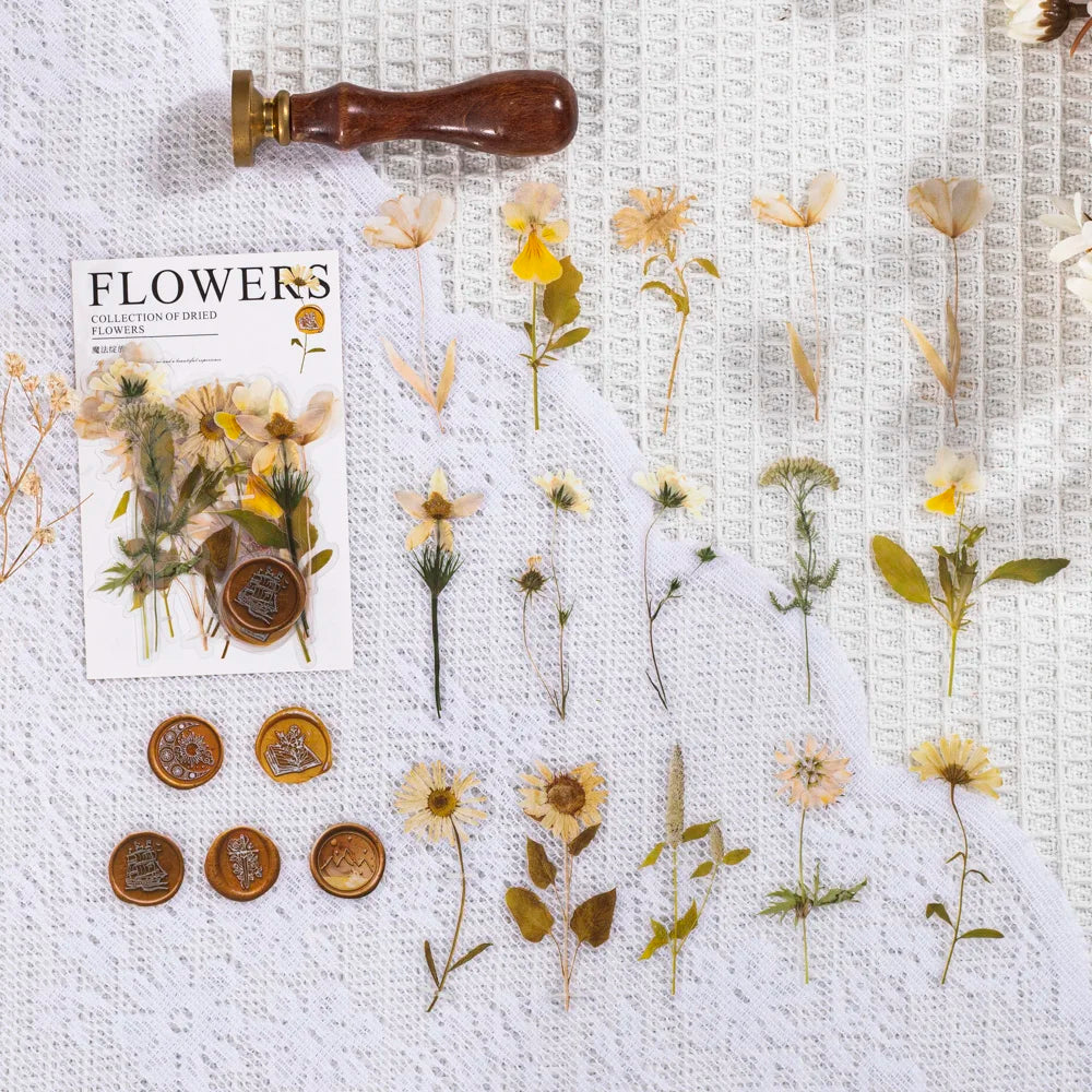 40 pcs/pack Vintage Dried flower Leaf specimen Stickers