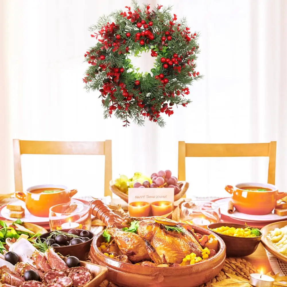 Artificial Red Berry Wreath 35cm