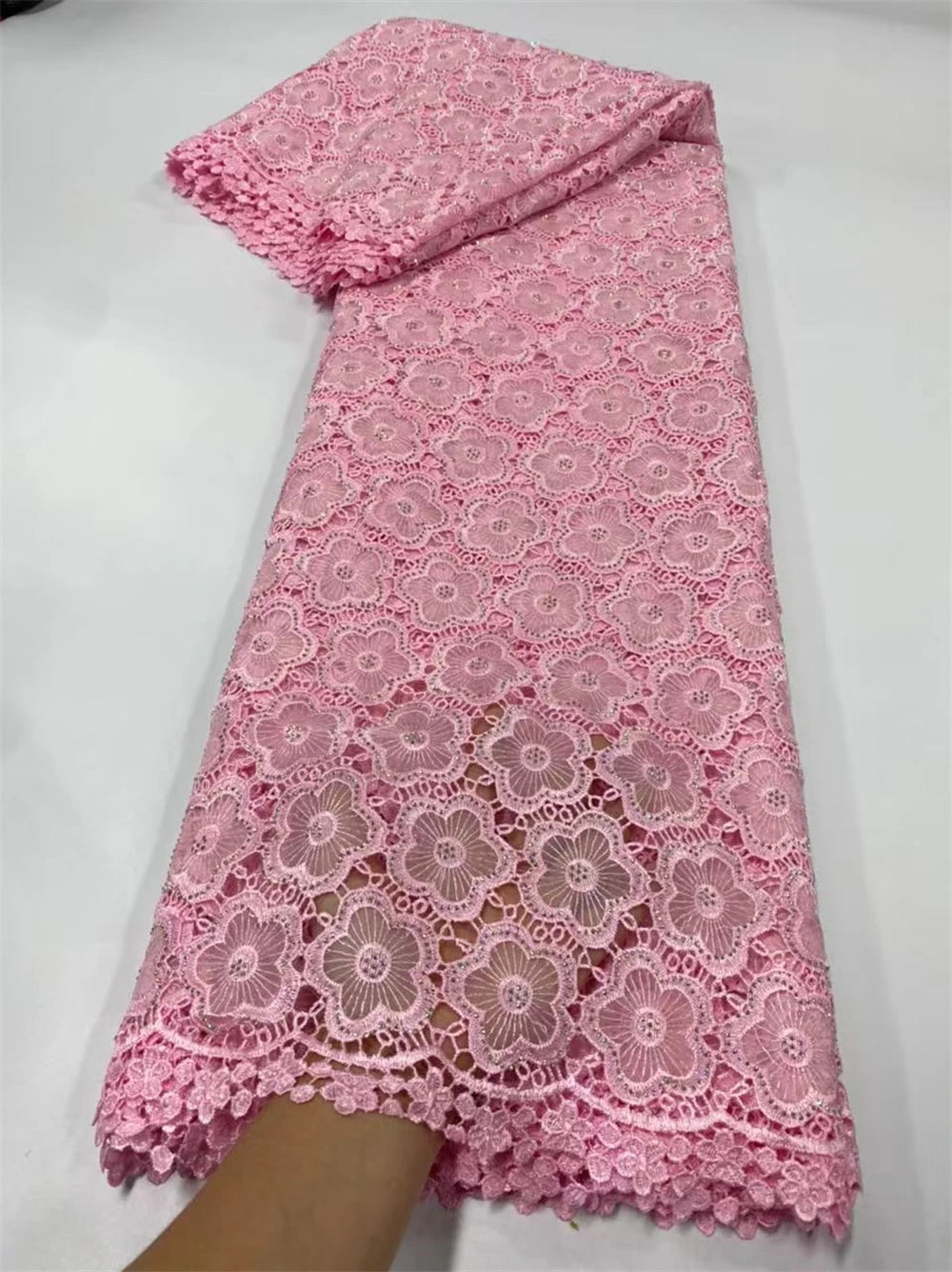 African Carbon Fiber Lace Fabric