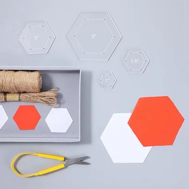 6Pcs Hexagon Quilting Template