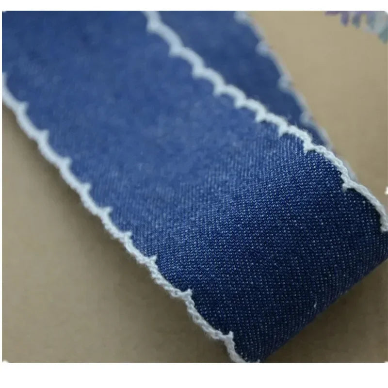 40mm 25mm 1.5" 1" Denim Fabric Ribbons