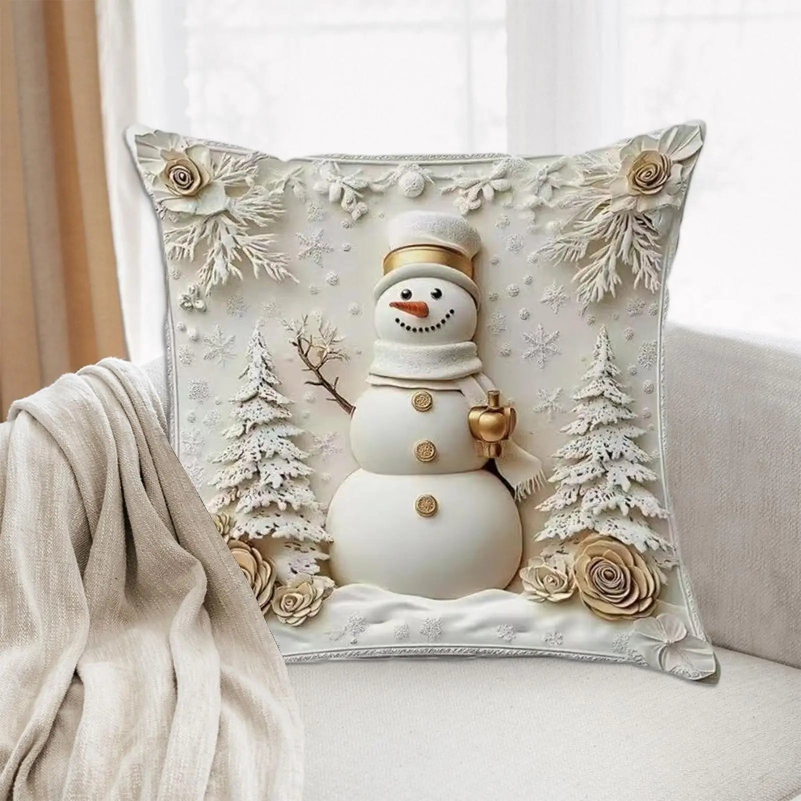 4 Pieces Christmas Pillow Covers 18x18 Inch