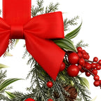 Winter Greenery Wreath with Red Berries