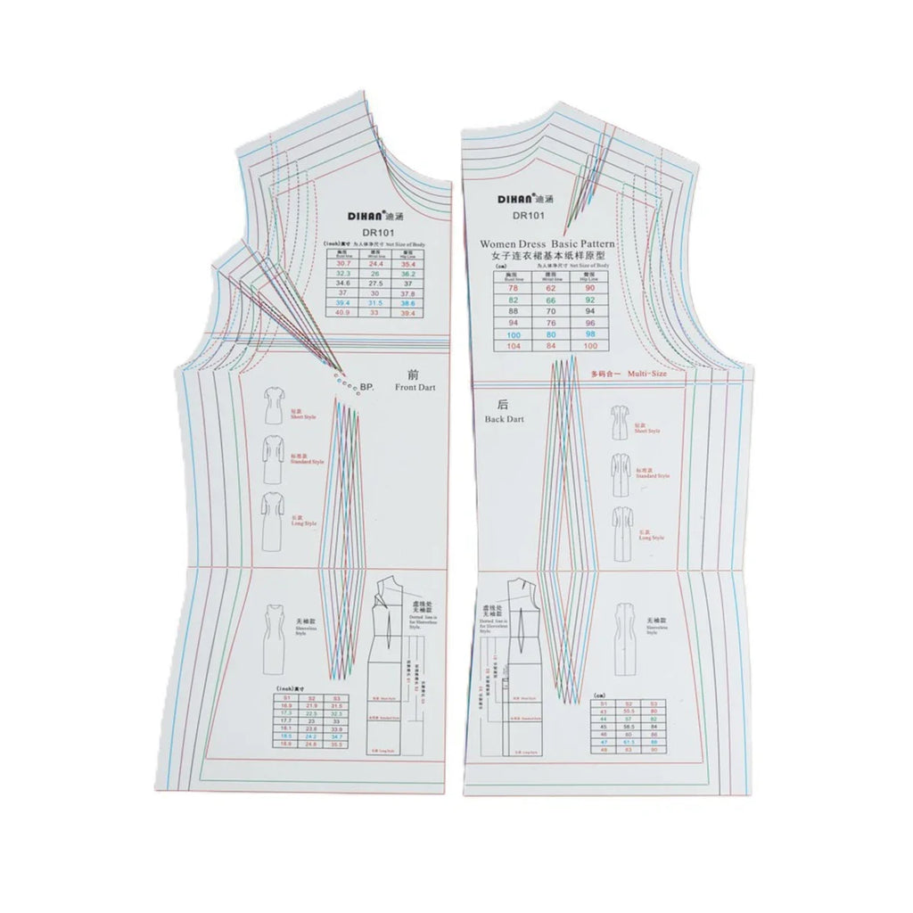 Basic Pattern Drafting Template for Dressmaking