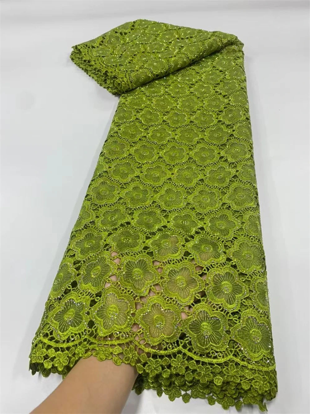 African Carbon Fiber Lace Fabric