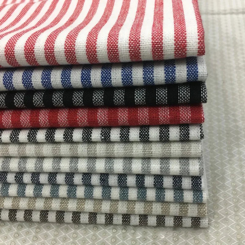 High Quality Yarn-dyed Fabric Striped Cotton Linen Fabric