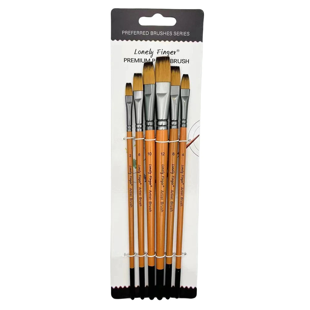 6pcs Artist Paint Brush Set Professional Anti-Shedding