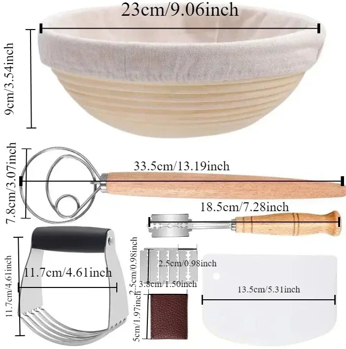 Natural Sourdough Bread Fermentation Basket Set