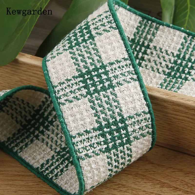 Plaid Linen Cotton Knitting Ribbons