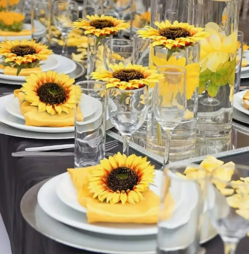 30-150Pcs Sunflower Artificial Flower Heads