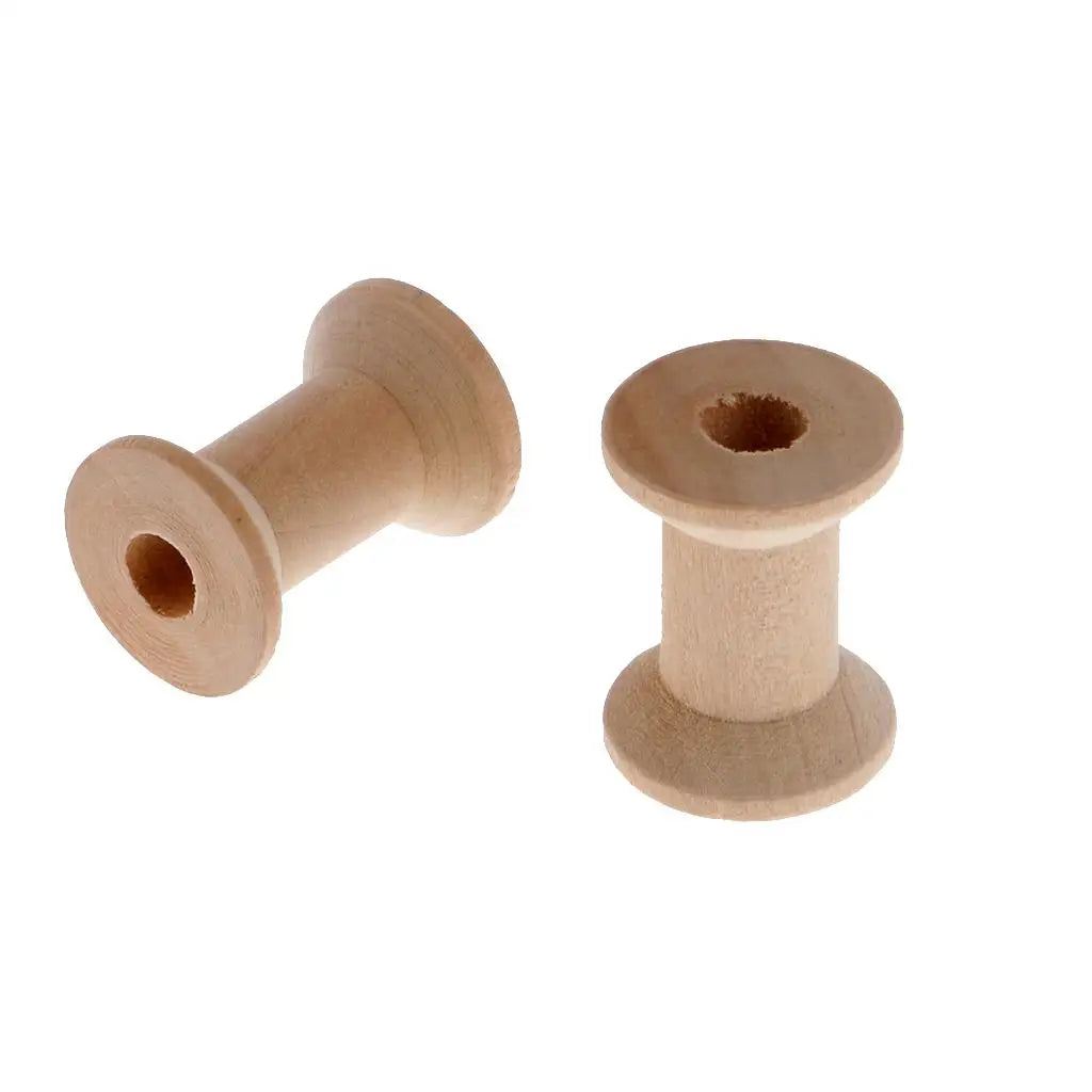 10 Pieces Small Wooden Spools