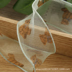 Bear Silk Satin Ribbons Wavy Edge Ribbon