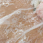 Sparkling Sequins Embroidered on Woven Thin Lace Fabric