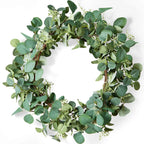 20 Inch Artificial Green Eucalyptus Leaf Wreath