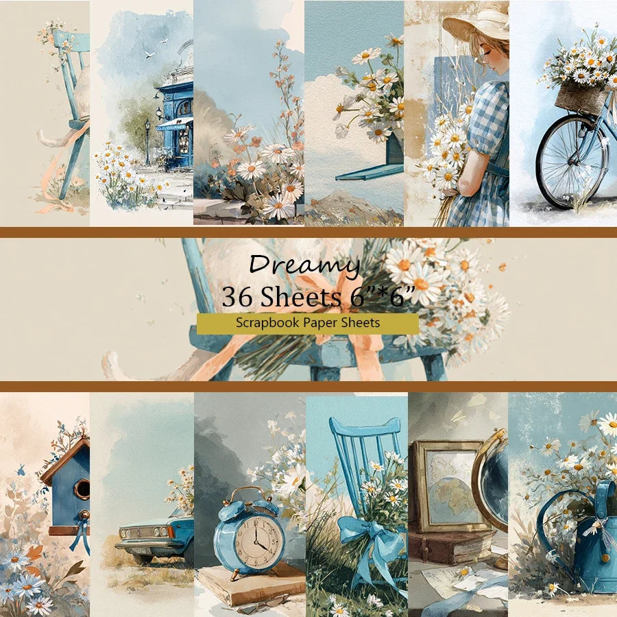 36 Sheets 6"x6" Decorative Scrapbook Paper