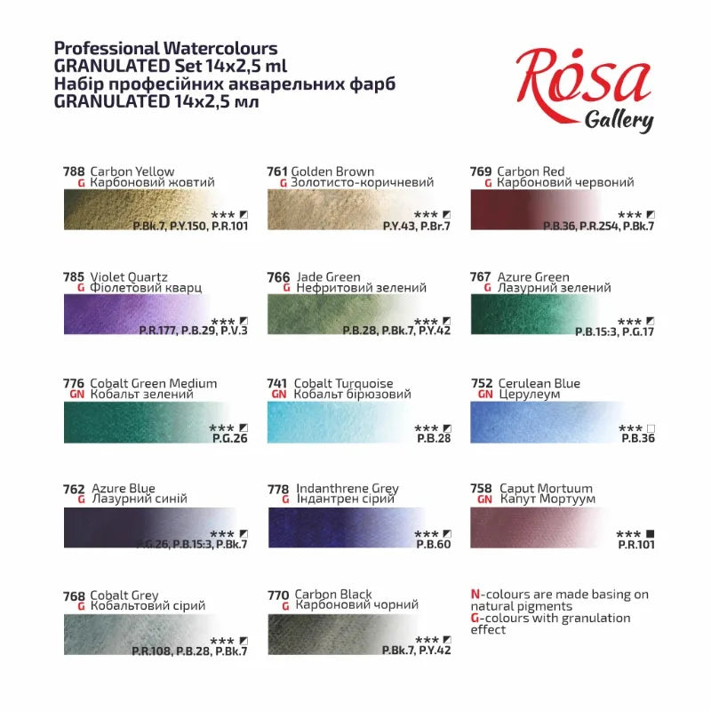 Rosa's New Artist-grade Layered Precipitation Watercolor Paint Set