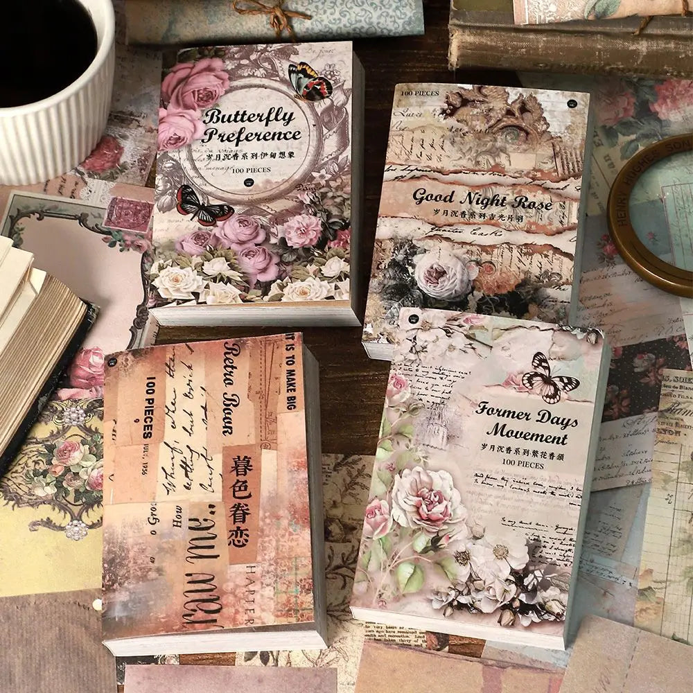 100 pcs material paper book Vintage Decorative Scrapbooking