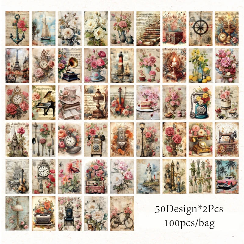 4 styles 100pcs/pack garden whisper series material book