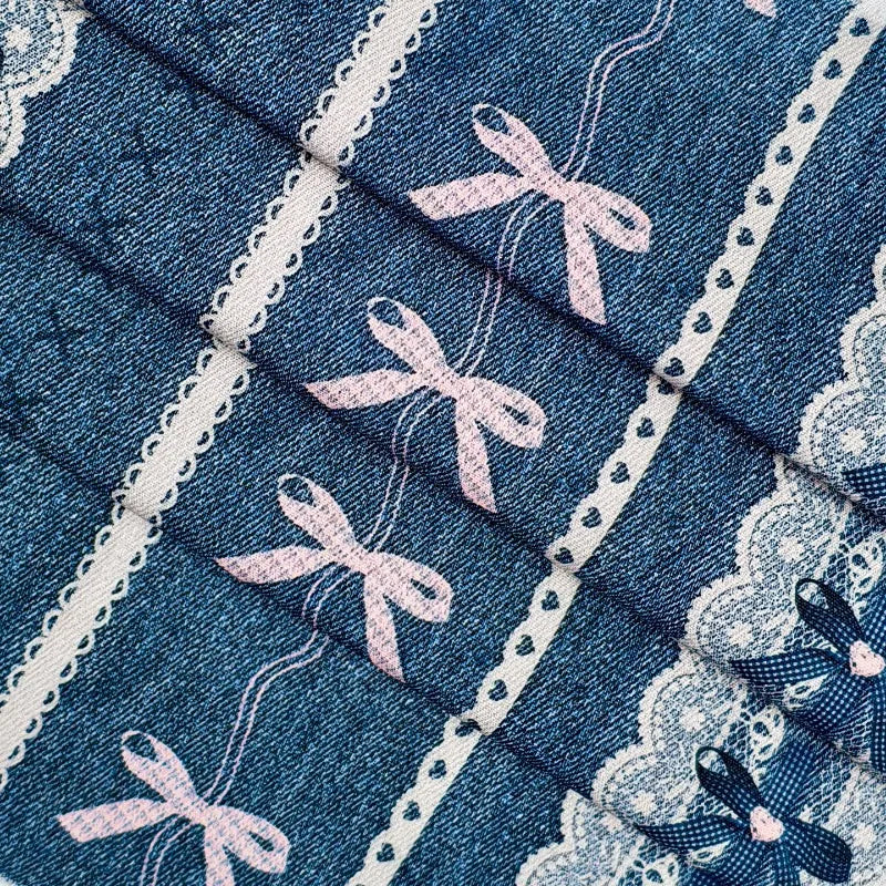 Denim Bow Cotton Canvas Fabric