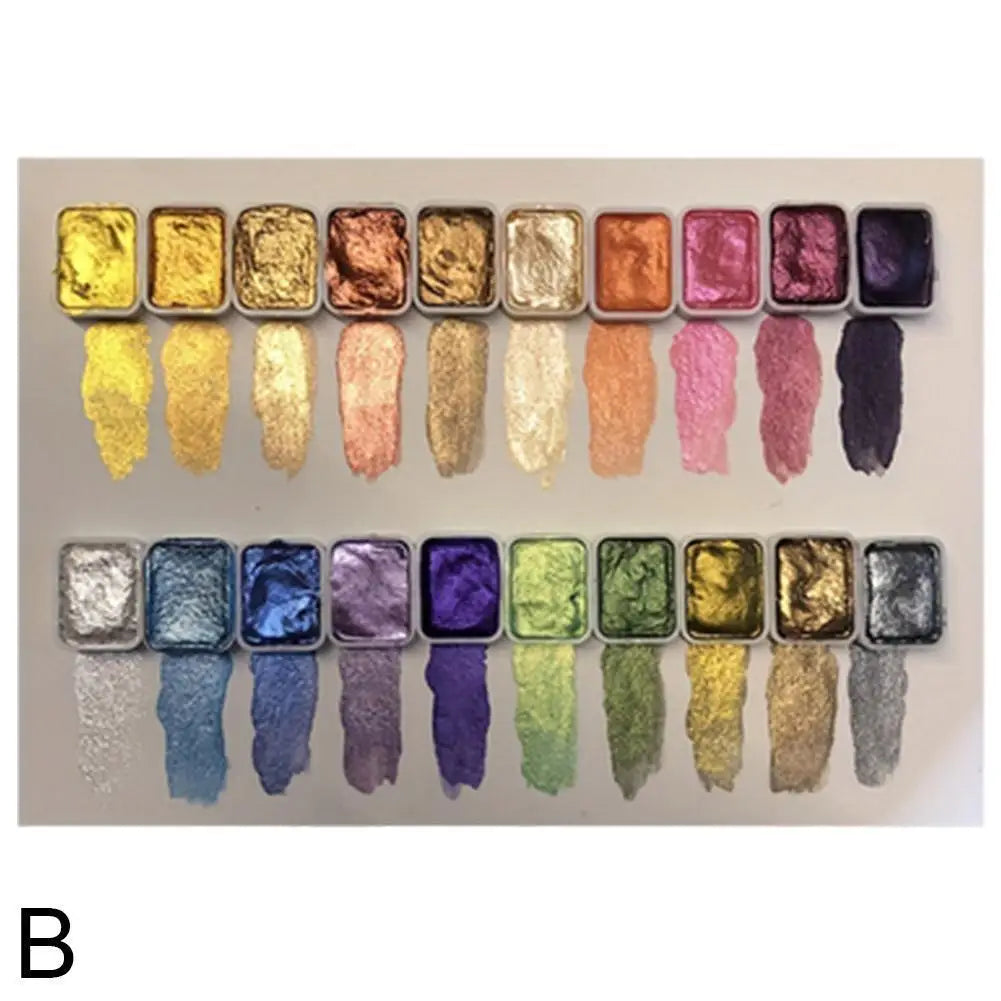 20-Color Metal Watercolor Painting Set