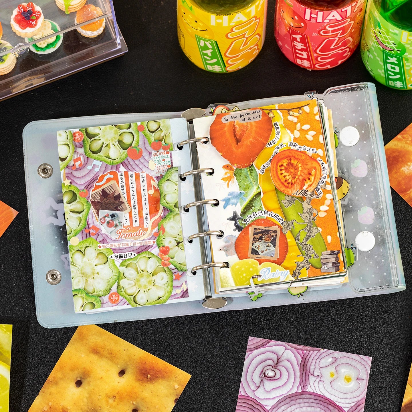 50sheets Memo Material Retro Food Pattern Craft Paper