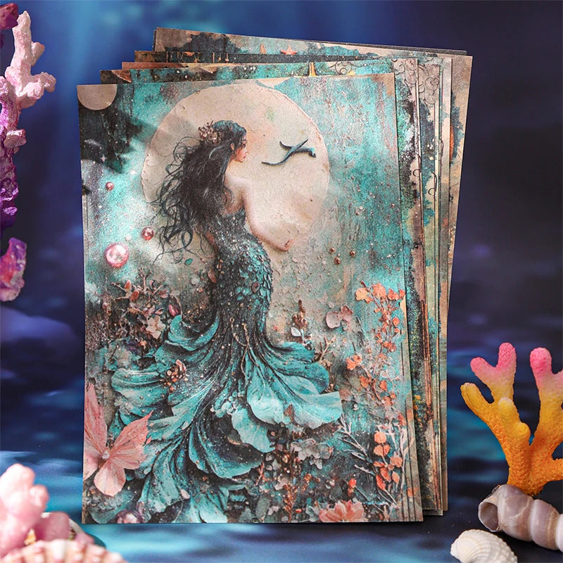 30Pcs Mermaid Series Scrapbooking Paper