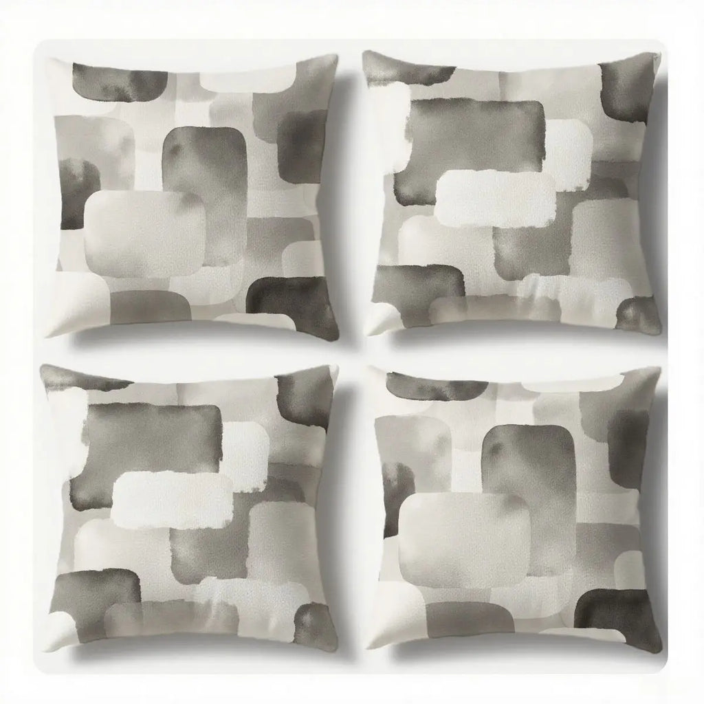 4-Piece Modern Minimalist Square Pattern Pillow Covers