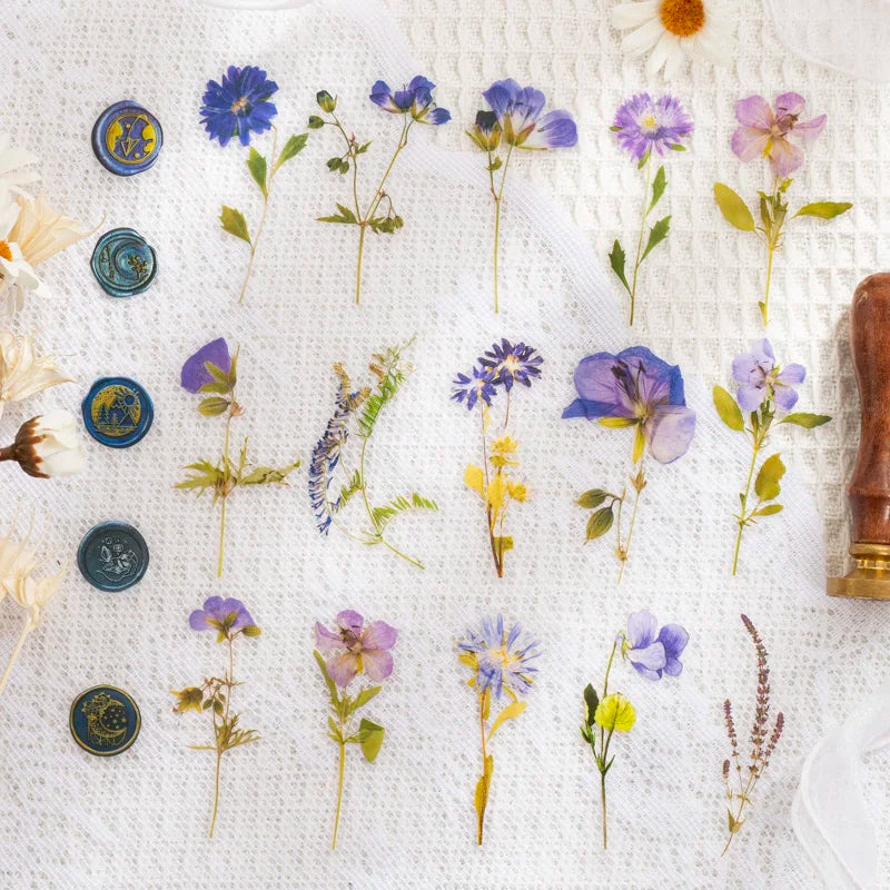 40 pcs/pack Vintage Dried flower Leaf specimen Stickers