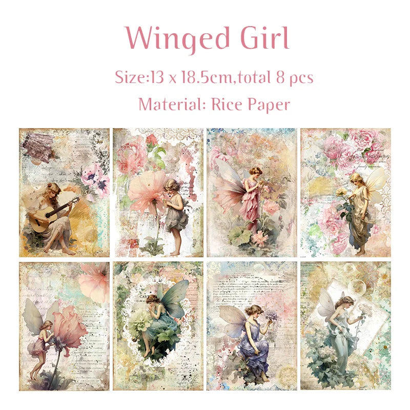 Rice Paper Original Design Scrapbook Mushroom Pattern