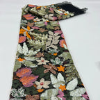 1 Yards 3D Embroidery Mesh Flower Sequin Fabric