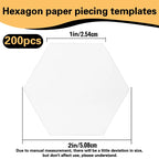100/200/300 Count Paper Piecing Shapes Hexagon Paper Piecing Templates