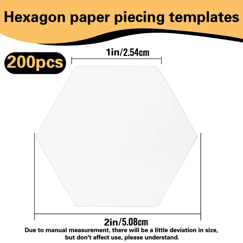 100/200/300 Count Paper Piecing Shapes Hexagon Paper Piecing Templates