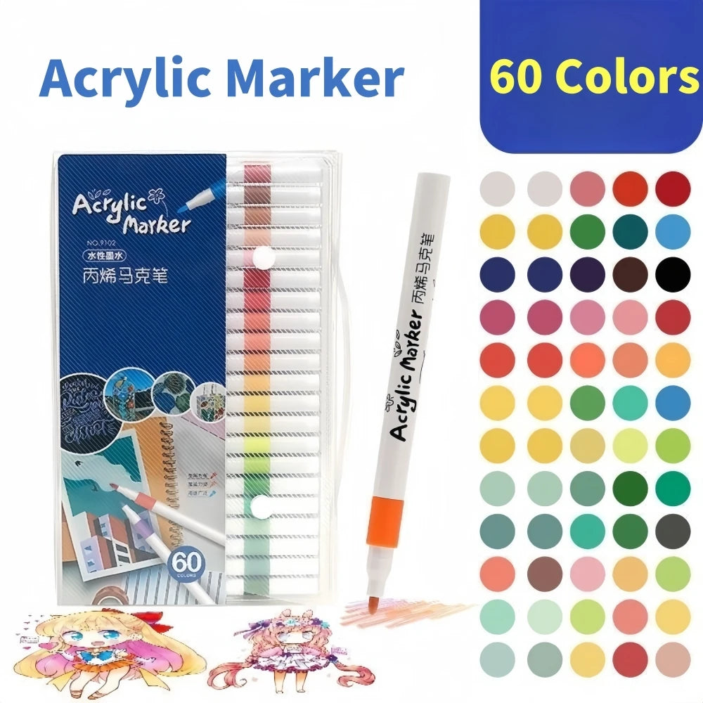 12/24/36/48/60 Colors Acrylic Paint Marker Set