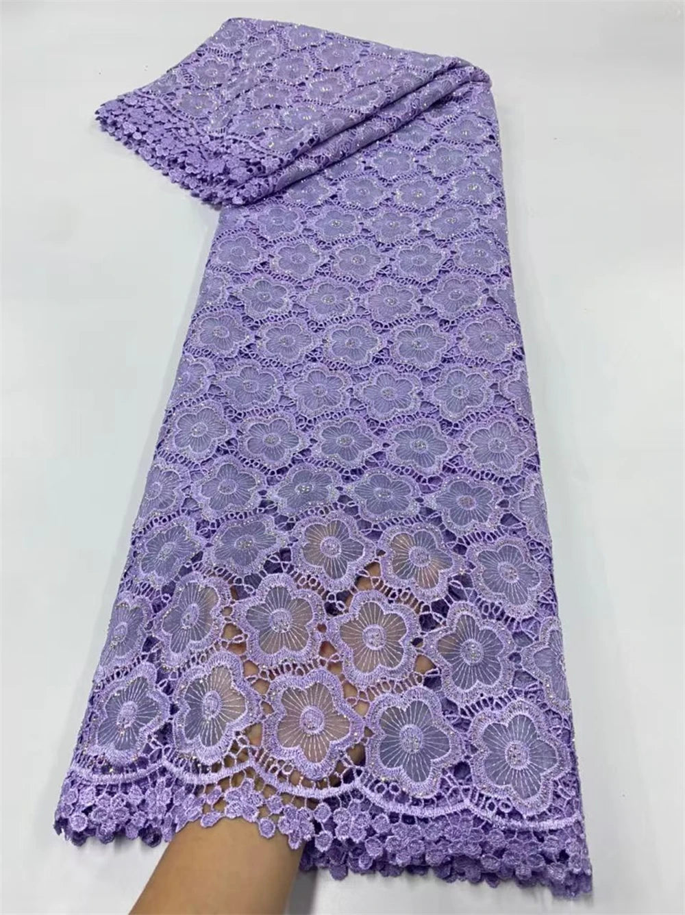 African Carbon Fiber Lace Fabric