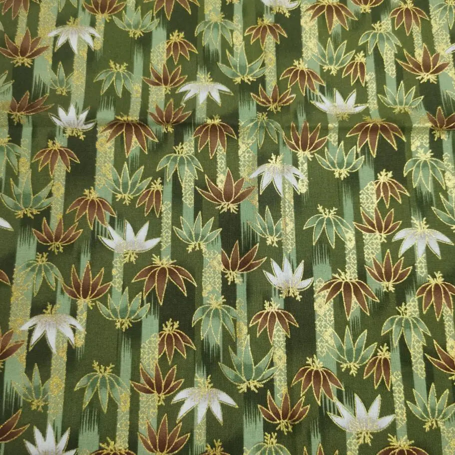 Japanese Style Kimono Bronzed Cotton Fabric
