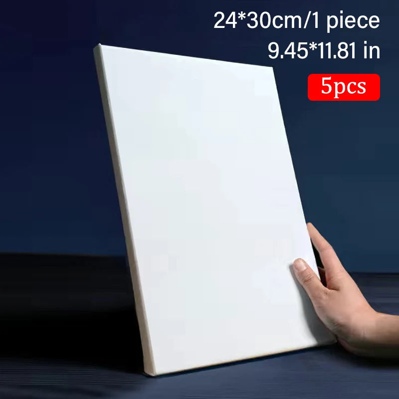 5pcs White Blank Square Artist Canvas