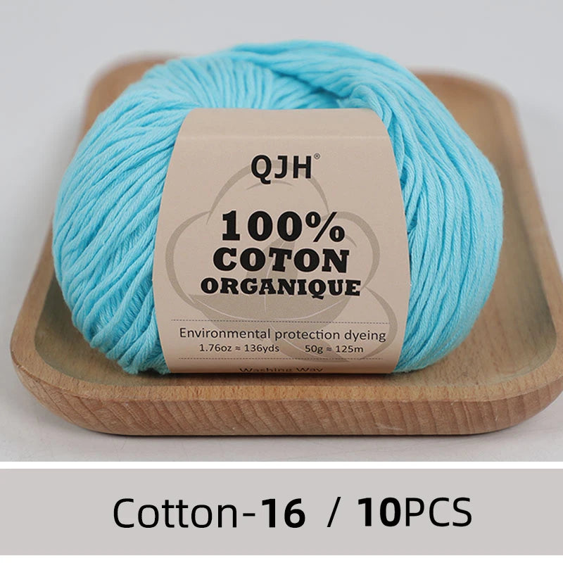 10PCS 100% Organic Cotton Yarn