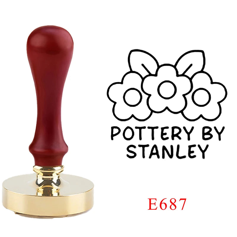 Custom Pottery Stamp for Clay Logo Design Personalized Customized Stamp