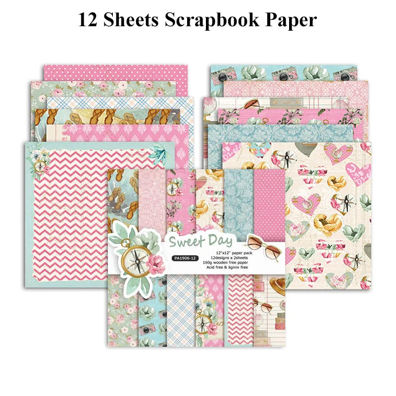 12 Sheet Scrapbook Paper 30x30cm