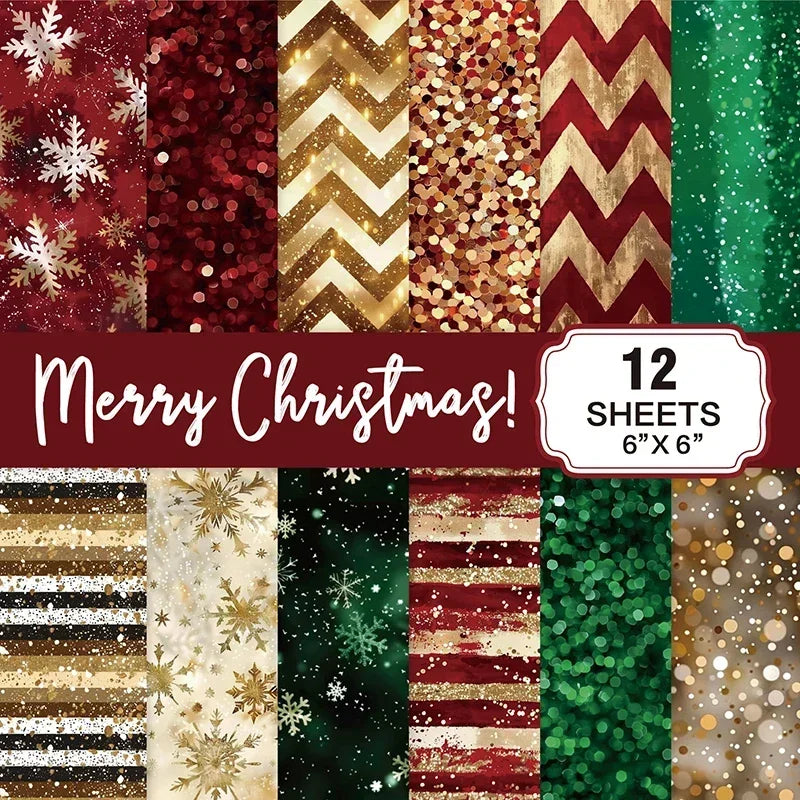Christmas Scrapbook Paper Pad 12 Sheets 6x6