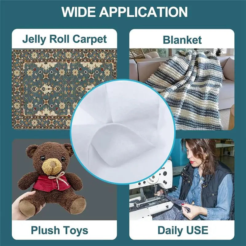 3 Roll Jelly Roll Batting Strip 2 1/2 Inch Cotton Blend Fleece