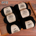 6pcs Cotton Soft Breathable Yarn