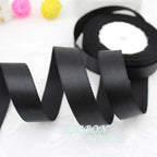 (25 yards/roll) Black Single Face Satin Ribbon