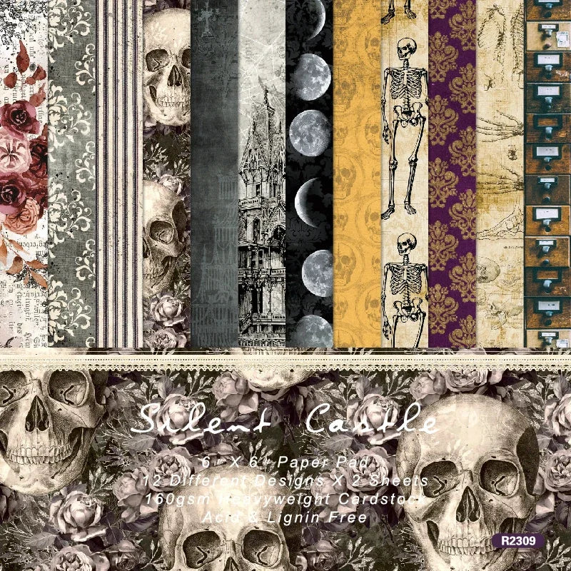 24 Sheets Colorful Style Floral Scrapbook Background Paper