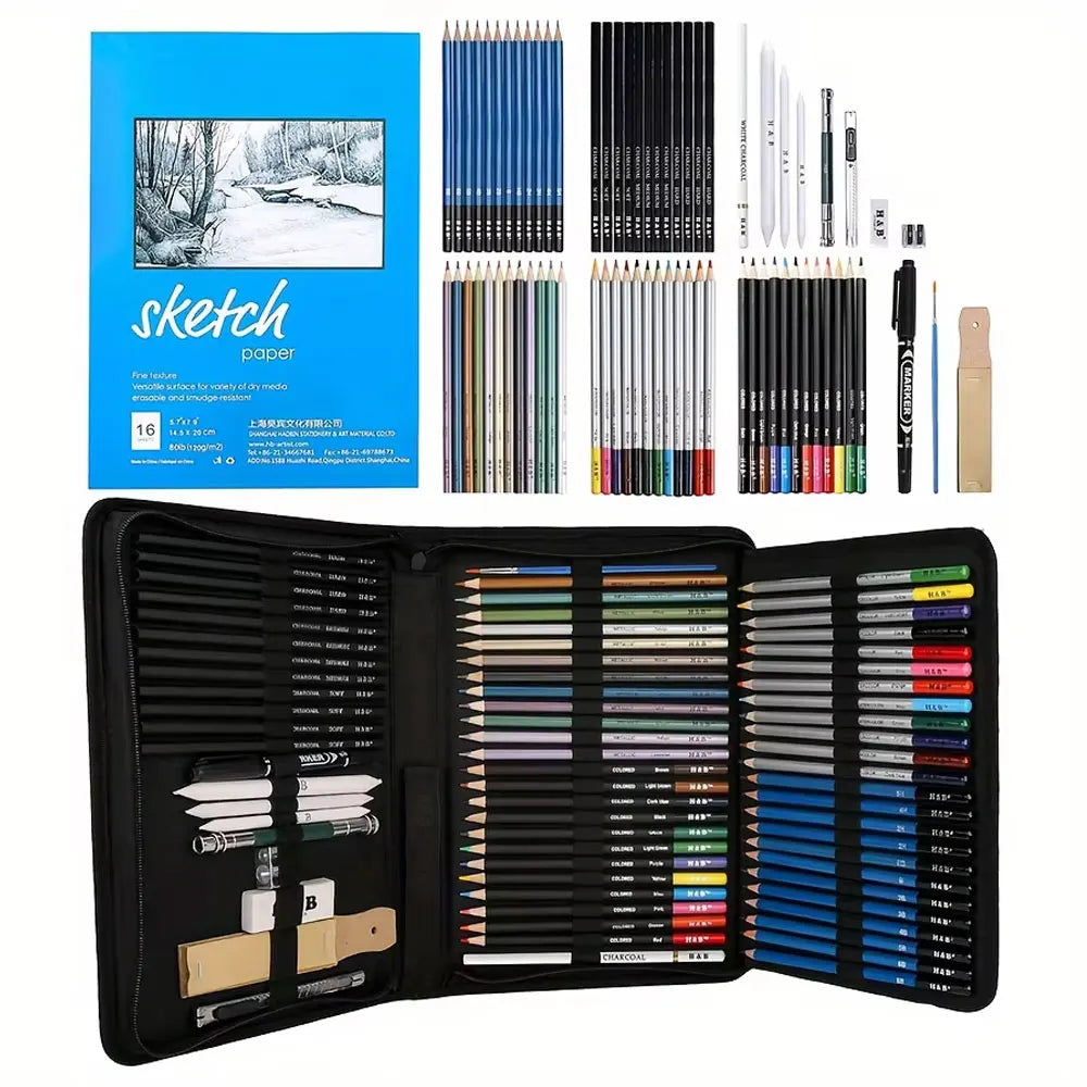 72 pc. Sketching and Painting Set