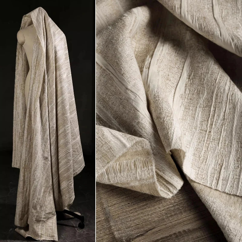 Double Layered Natural Cotton Jacquard Fabric