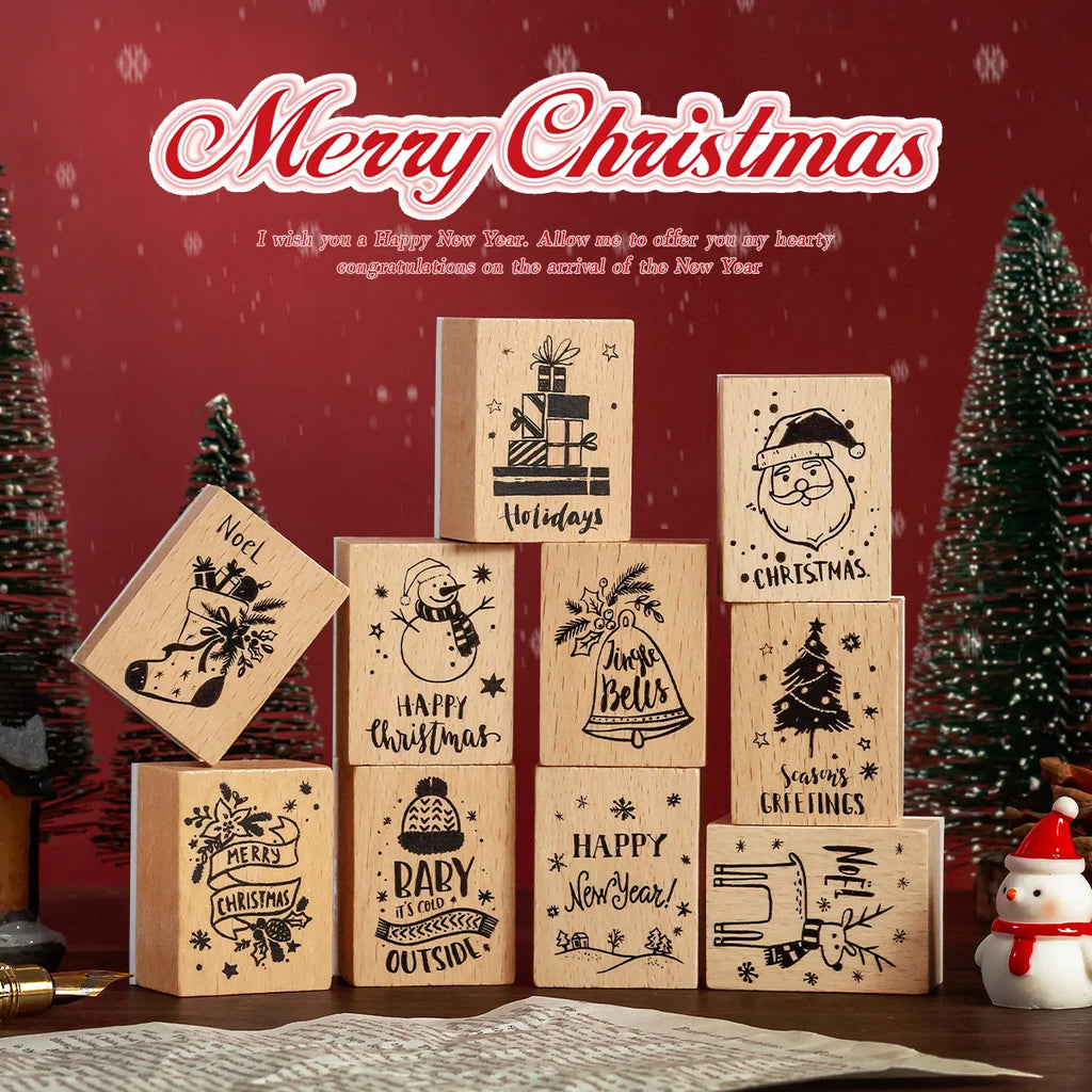 Christmas Wooden Stamp Set