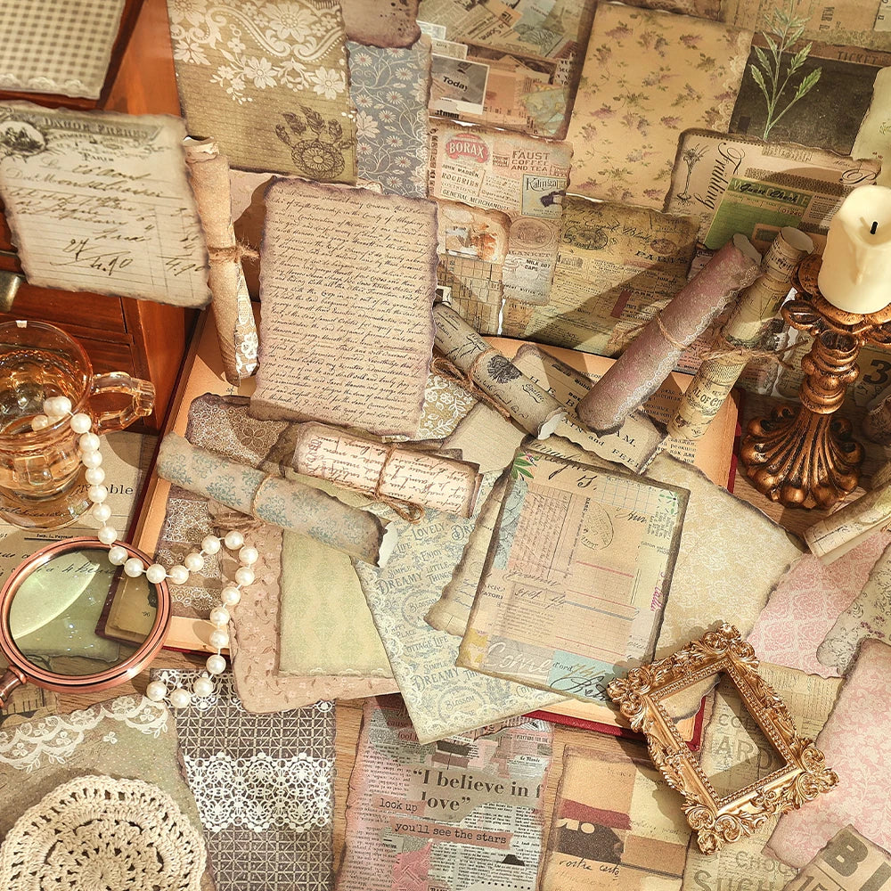50 sheets Vintage Non-sticky Scrapbook Paper